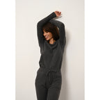 4-Ply Crew-Neck Jumper Joyce - 100% 4-Ply Cashmere - Mottled Anthracite - Women