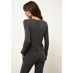 4-Ply Crew-Neck Jumper Joyce - 100% 4-Ply Cashmere - Mottled Anthracite - Women