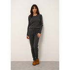 4-Ply Crew-Neck Jumper Joyce - 100% 4-Ply Cashmere - Mottled Anthracite - Women