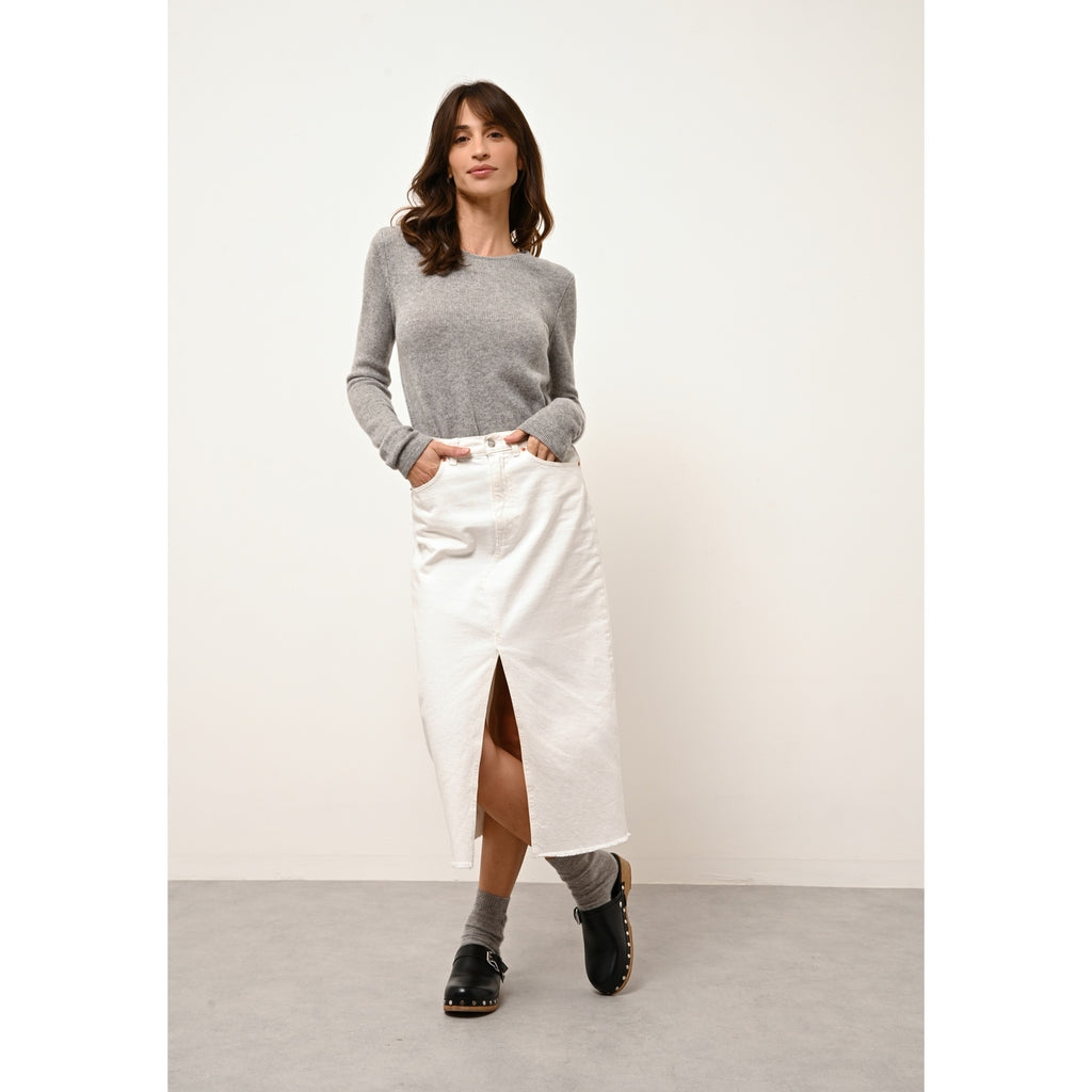 4-Ply Crew-Neck Jumper - Joyce - Mottled Cloud
