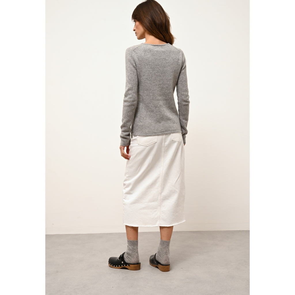 4-Ply Crew-Neck Jumper - Joyce - Mottled Cloud