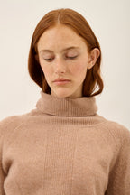 Jersey Cuello Alto - Lilly - Camel Jaspeado