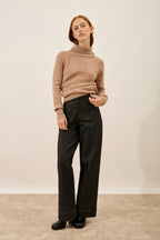 Jersey Cuello Alto - Lilly - Camel Jaspeado