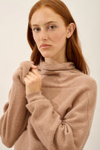 Roll Neck Jumper - Blantyre - Flecked Camel