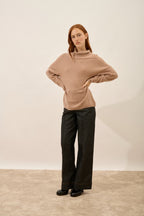 Roll Neck Jumper - Blantyre - Flecked Camel