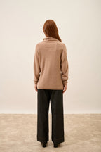 Roll Neck Jumper - Blantyre - Flecked Camel