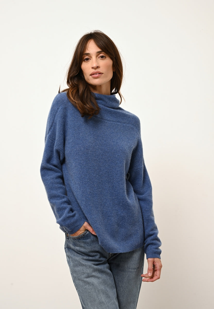 Pull Col Roulé - Blantyre - Bleu Denim
