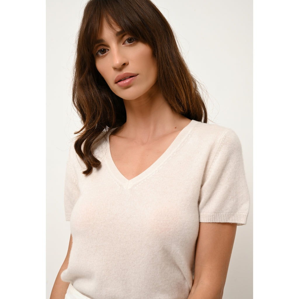 V-Neck T-Shirt - Glamis - Ivory