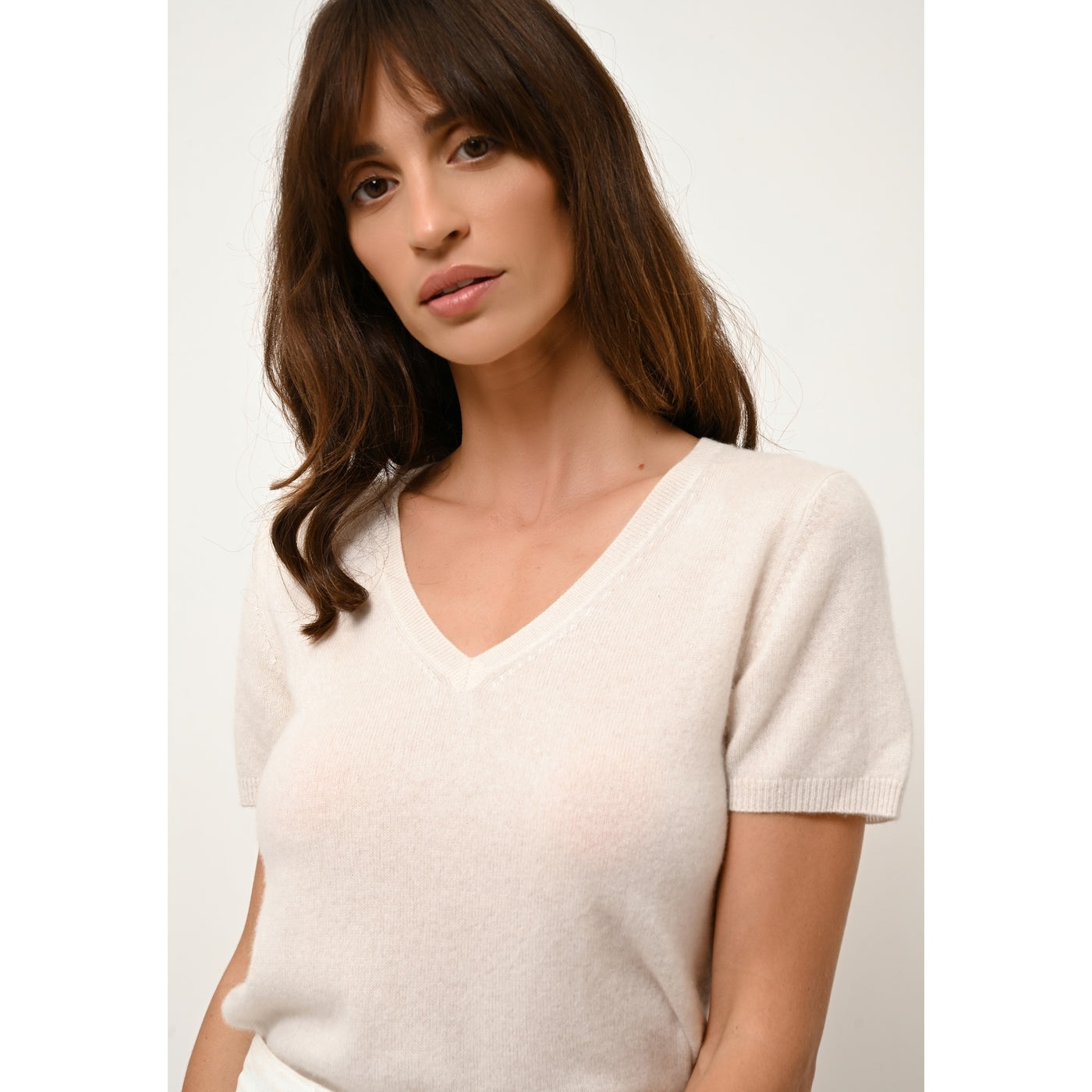 V-Neck T-Shirt - Glamis - Ivory