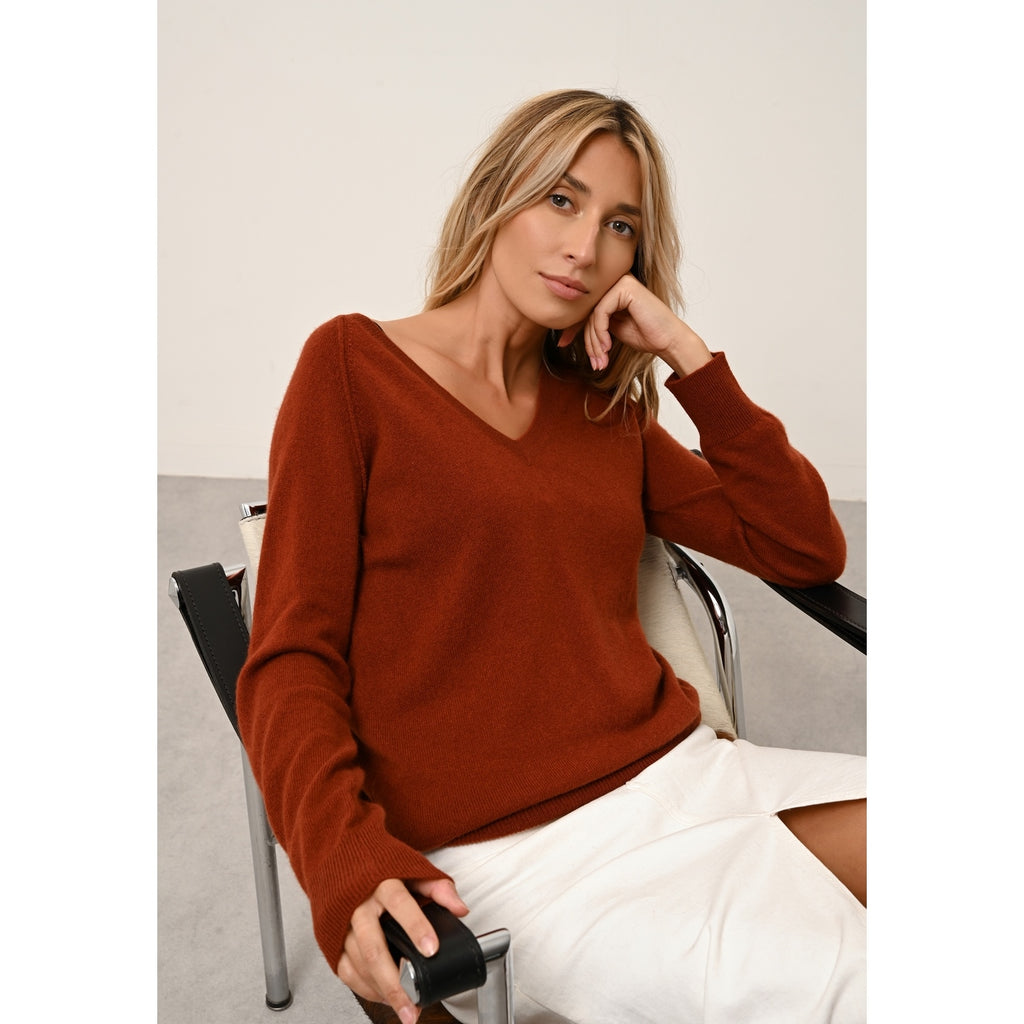 V-Neck Jumper - Phoebe - Squirrel