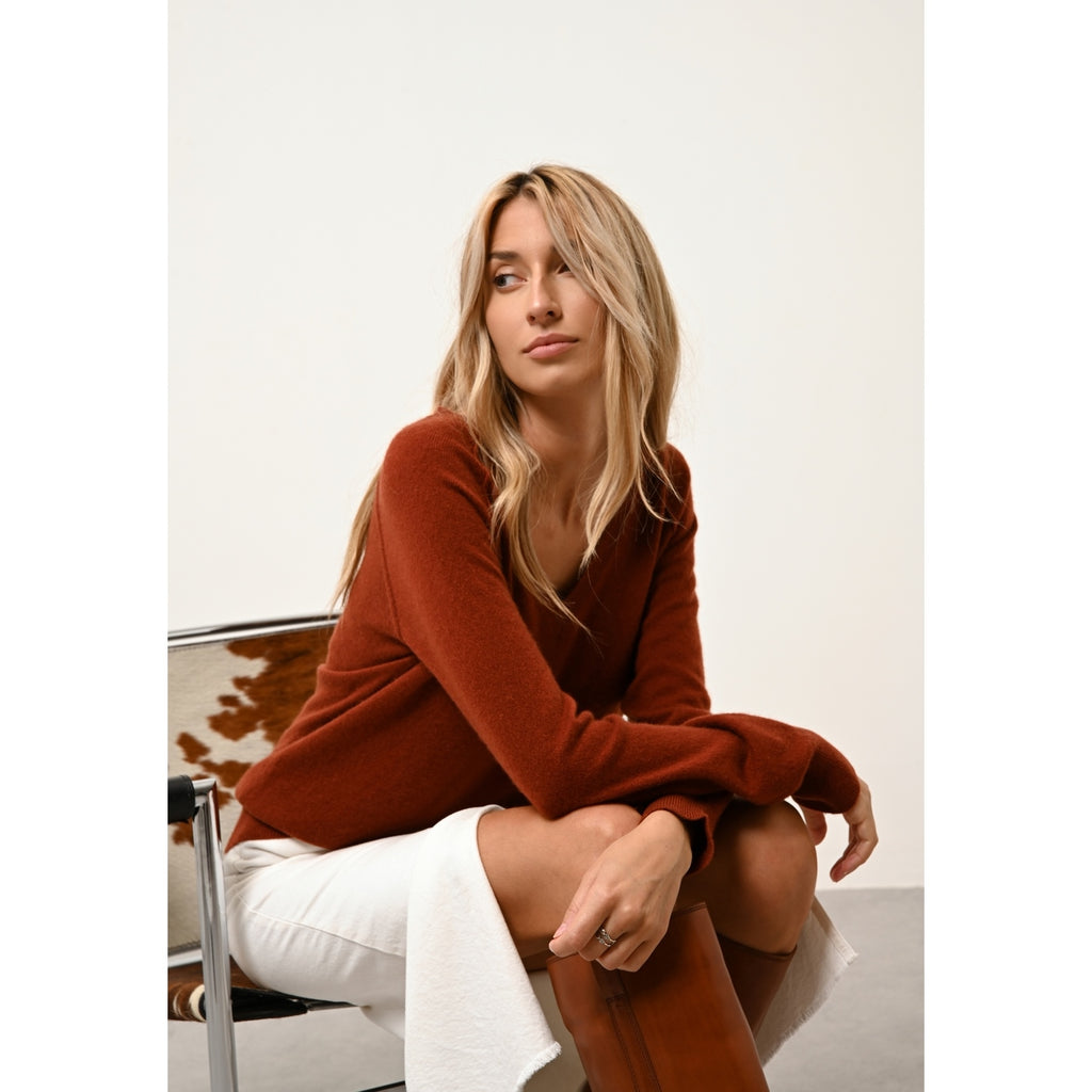 V-Neck Jumper - Phoebe - Squirrel