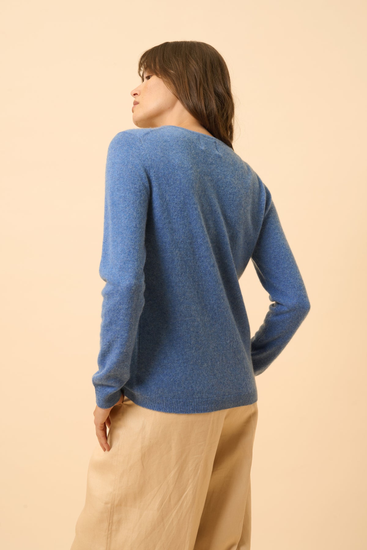 Cardigan Col Rond - Katharine - Bleu Denim
