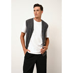 Sleeveless V-Neck Cardigan - Lana - Mottled Anthracite
