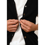Sleeveless V-Neck Cardigan - Lana - Black