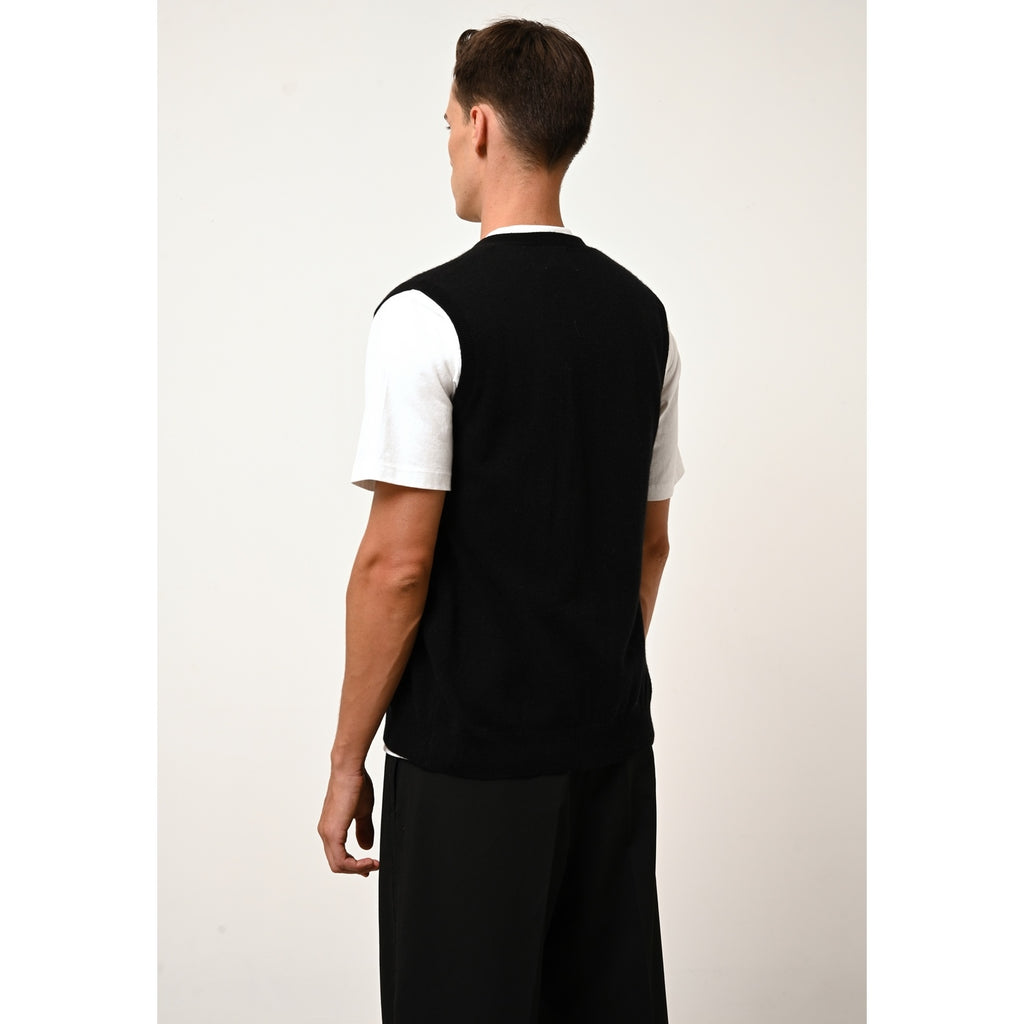 Sleeveless V-Neck Cardigan - Lana - Black
