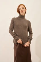 Roll-Neck Jumper - Lanais - Heathered Taupe