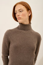 Roll-Neck Jumper - Lanais - Heathered Taupe