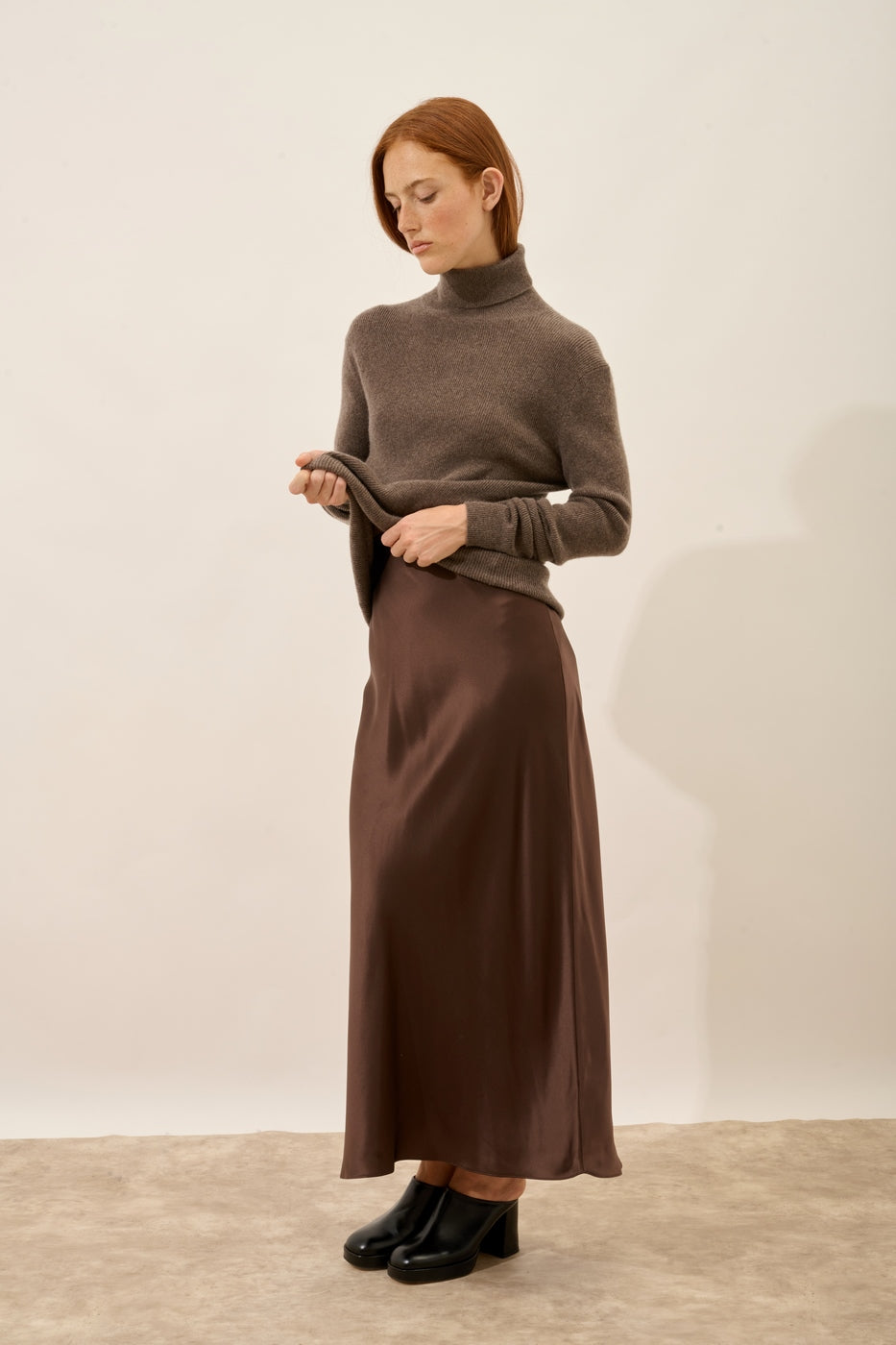 Roll-Neck Jumper - Lanais - Heathered Taupe