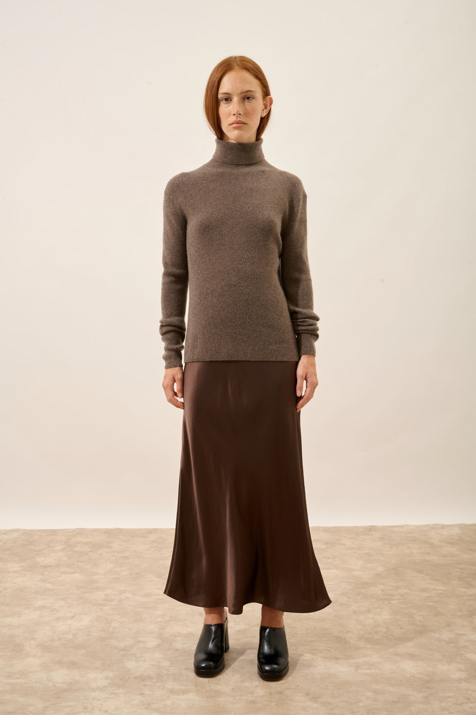 Roll-Neck Jumper - Lanais - Heathered Taupe