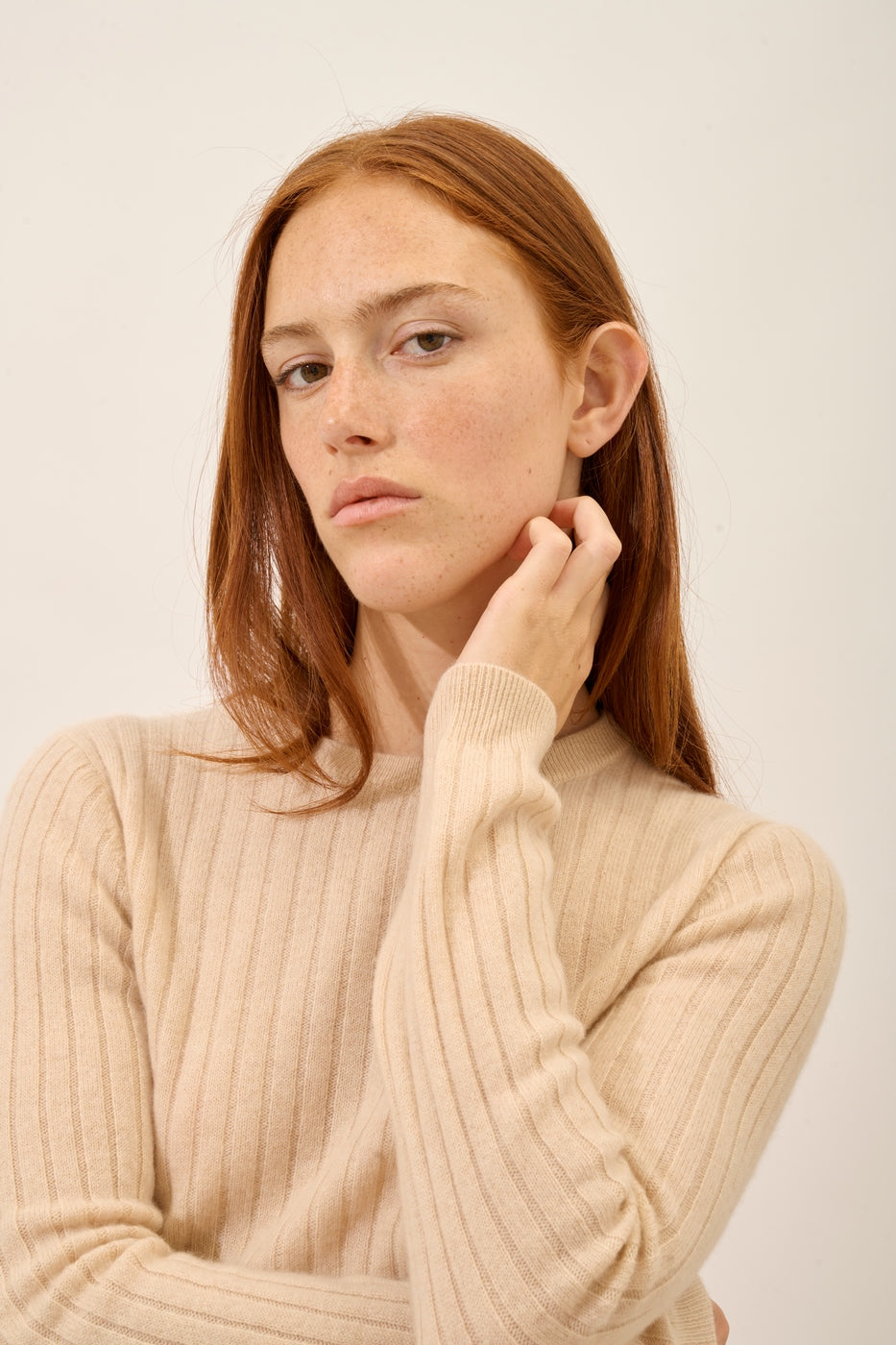 Pull Col Rond - Avana - Sable