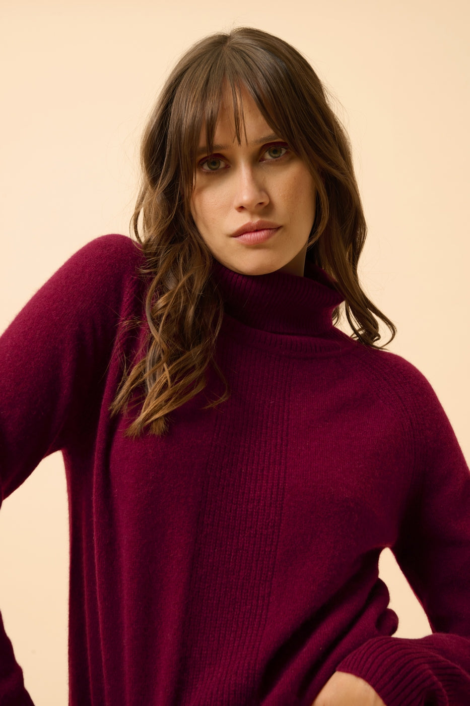 Pull Col Roulé - Lilly - Bordeaux