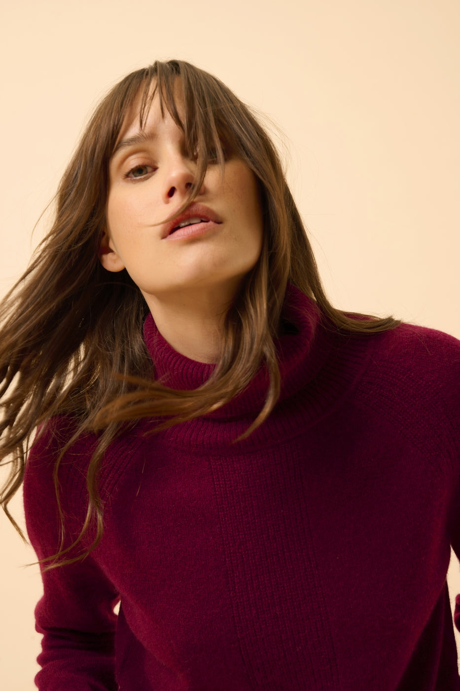 Pull Col Roulé - Lilly - Bordeaux