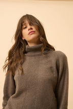 Pull Col Roulé - Lilly - Taupe Chiné