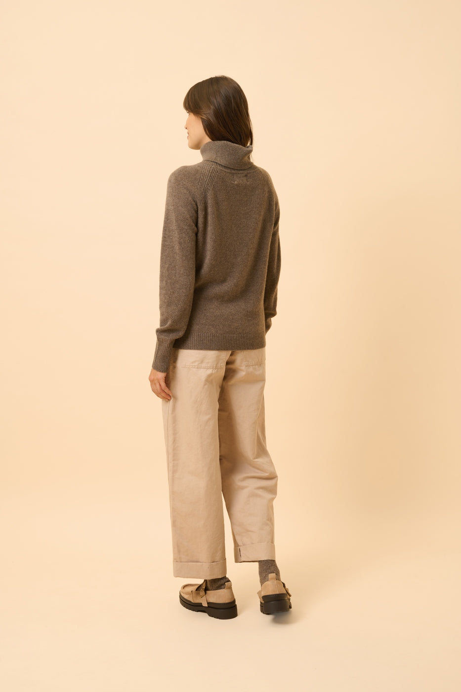 Pull Col Roulé - Lilly - Taupe Chiné
