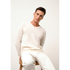 4-Ply V-Neck Jumper - Nathan - Snow