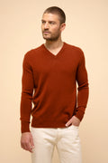 4-Ply V-Neck Jumper - Nathan - Squirrel