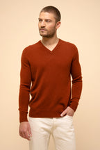 4-Ply V-Neck Jumper - Nathan - Squirrel
