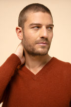 4-Ply V-Neck Jumper - Nathan - Squirrel