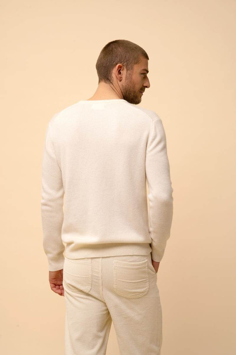 Pull Col Rond 4 Fils - Gabin - Neige