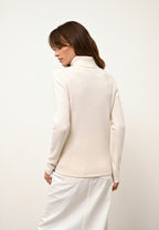 Pull Col Roulé 4 Fils June - 100% Cachemire 4 Fils - Neige - Femme