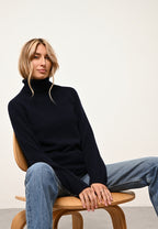Pull Col Roulé 4 Fils - June - Navy