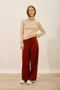 4-Ply Roll Neck Jumper - June - Sand