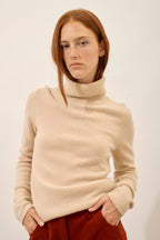 Pull Col Roulé 4 Fils - June - Sable