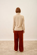 Pull Col Roulé 4 Fils - June - Sable
