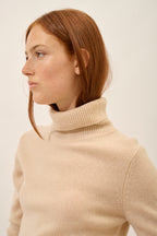 4-Ply Roll Neck Jumper - June - Sand