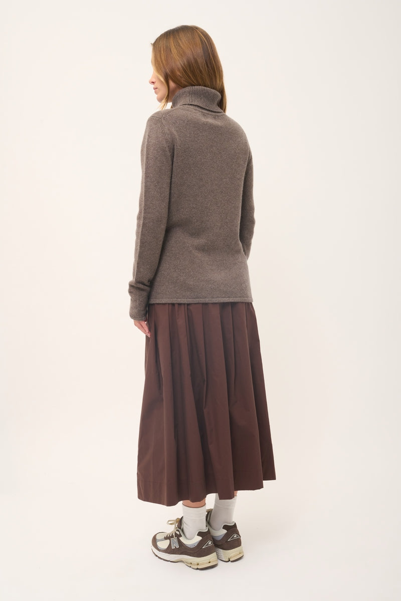 Pull Col Roulé 4 Fils - June - Taupe Chiné