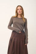 Pull Col Rond 4 Fils - Joyce - Taupe Chiné