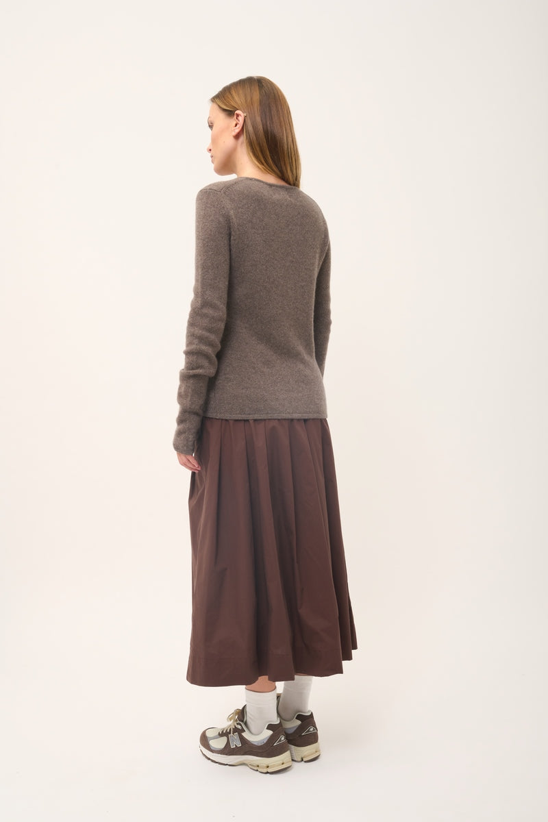 Pull Col Rond 4 Fils - Joyce - Taupe Chiné