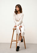Pull Col Rond 4 Fils Joyce - 100% Cachemire 4 Fils - Ivoire - Femme