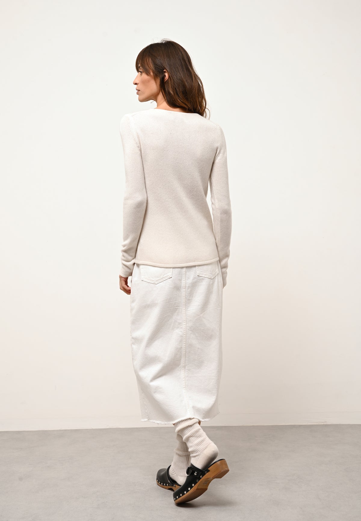 Pull Col Rond 4 Fils Joyce - 100% Cachemire 4 Fils - Ivoire - Femme