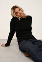 Pull Col Rond 4 Fils - Joyce - Noir
