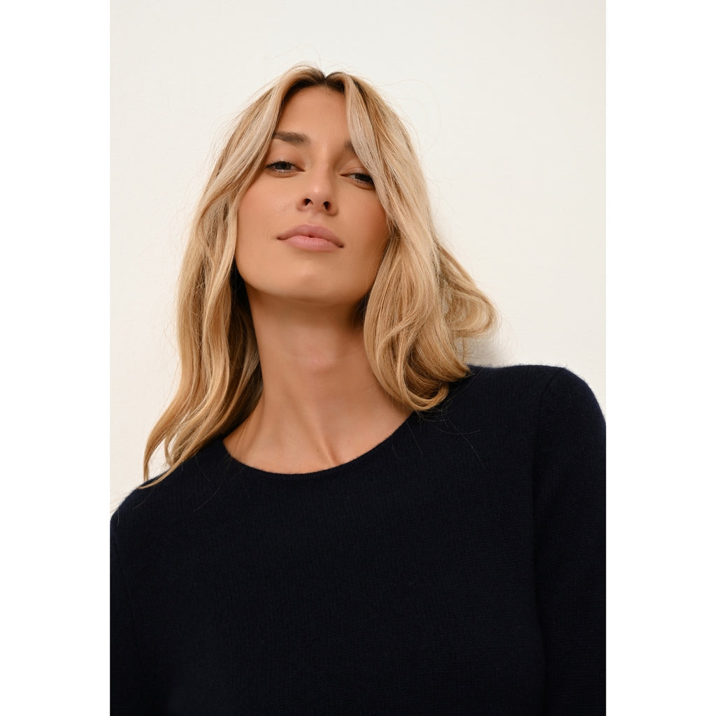 4-Ply Crew-Neck Jumper - Joyce - Navy