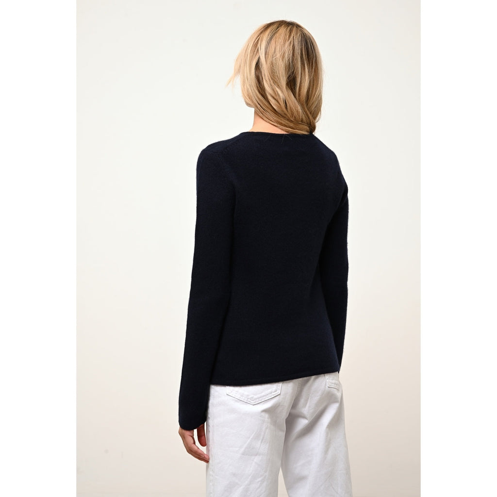Pull Col Rond 4 Fils - Joyce - Navy
