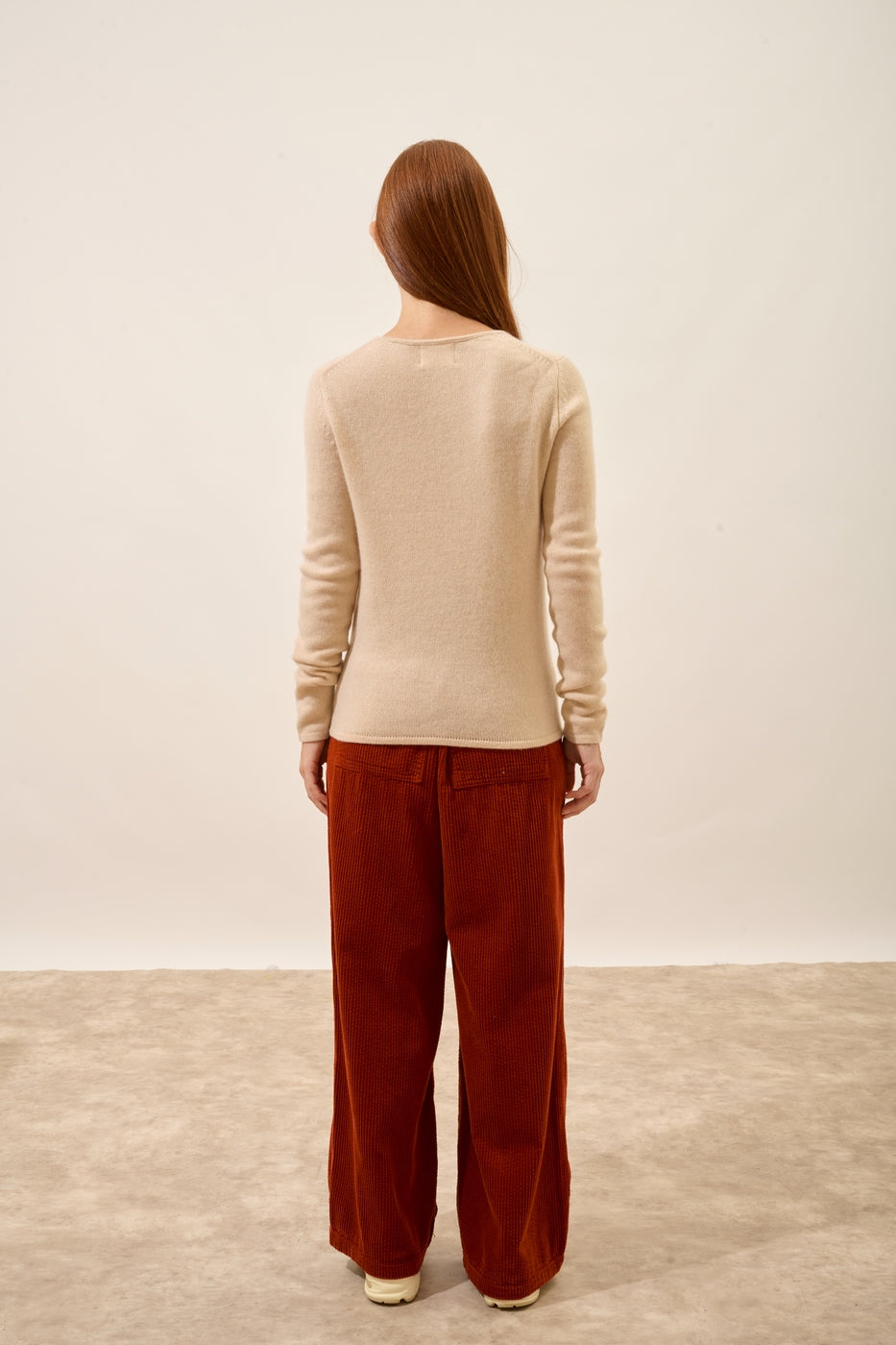 Round Neck 4-Ply Jumper - Joyce - Sand