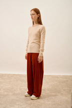 Round Neck 4-Ply Jumper - Joyce - Sand