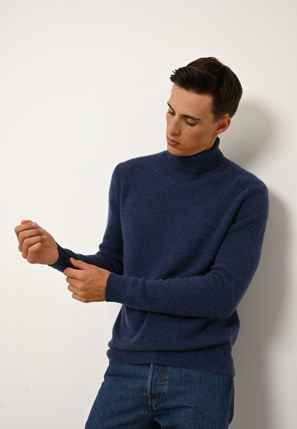Pull Col Roulé 4 Fils - Sacha - Ocean Chiné